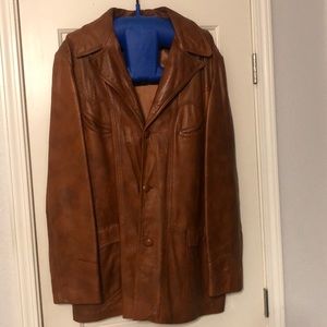Men’s Vintage Cabrera Leather Pea Coat